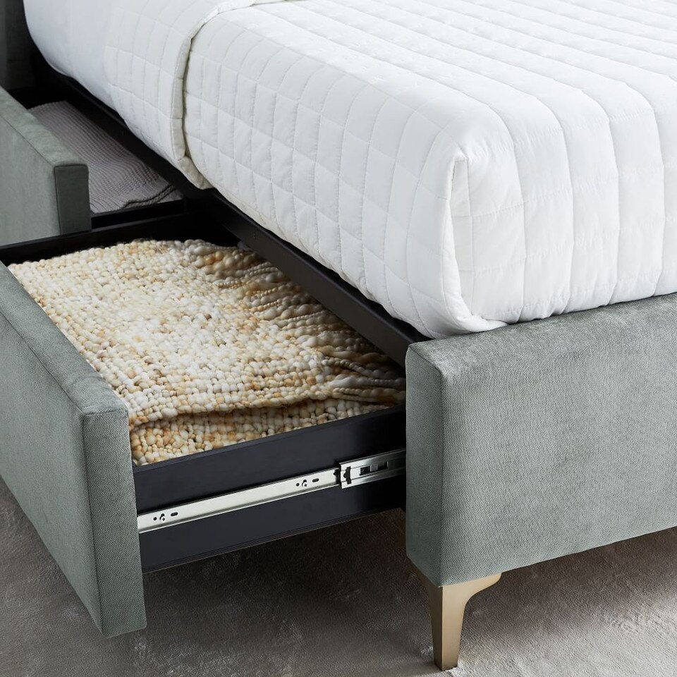 Andes Deco Upholstered Storage Bed West Elm UK